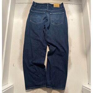 Vibes Mens Baggy Jeans 33x32 Dark Wash Wide Leg Vintage 90s Streetwear